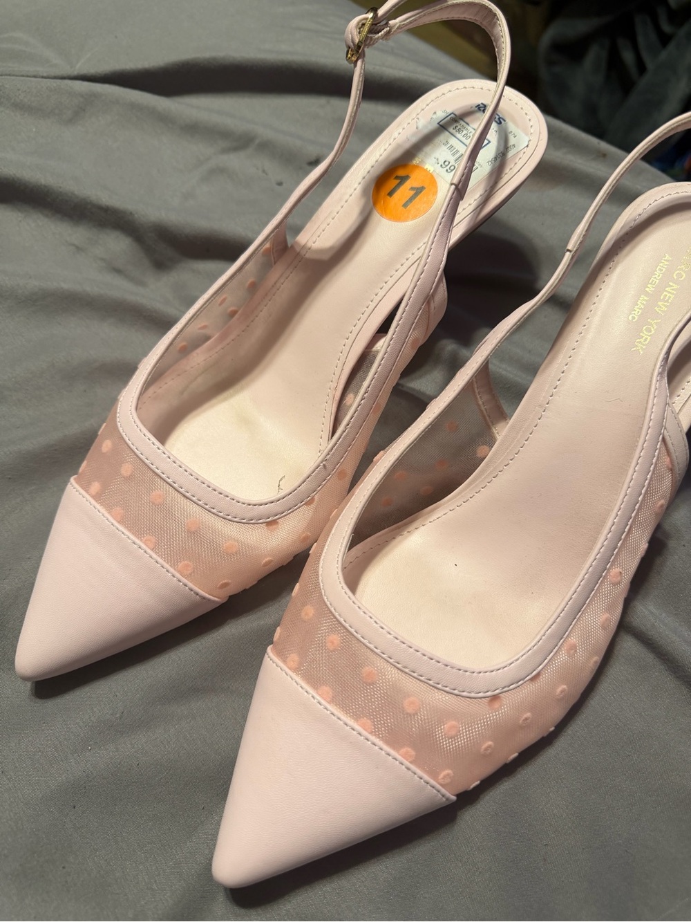 Women’s Pointed Toe Slingback Heels Pink Marc New York Andrew Marc Polka Dot